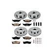 4-Wheel Set Power Stop&reg; KOE1693 Front and Rear OE Stock Replacement Low-Dust Ceramic Brake Pad and Rotor Kit