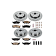 4-Wheel Set Power Stop&reg; KOE1701 Front and Rear OE Stock Replacement Low-Dust Ceramic Brake Pad and Rotor Kit