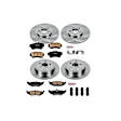 4-Wheel Set Power Stop&reg; KOE1705 Front and Rear OE Stock Replacement Low-Dust Ceramic Brake Pad and Rotor Kit