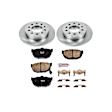 KOE170 Rear Brake Disc and Pad Kit, Natural Finish, Plain Surface, 5 Lugs, 258 mm, Ceramic, OE Replacement