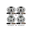 4-Wheel Set Power Stop&reg; KOE1782 Front and Rear OE Stock Replacement Low-Dust Ceramic Brake Pad and Rotor Kit