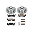 KOE1858 Rear Brake Disc and Pad Kit, Natural Finish, Plain Surface, 5 Lugs, 285 mm, Ceramic, Z17 OE Replacement