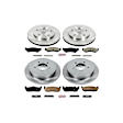 4-Wheel Set Power Stop&reg; KOE1870 Front and Rear OE Stock Replacement Low-Dust Ceramic Brake Pad and Rotor Kit