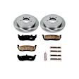 KOE1872 Rear Brake Disc and Pad Kit, Natural Finish, Plain Surface, 5 Lugs, 334 mm, Ceramic, OE Replacement
