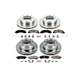 4-Wheel Set Power Stop&reg; KOE1887 Front and Rear OE Stock Replacement Low-Dust Ceramic Brake Pad and Rotor Kit
