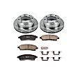 KOE1890 Rear Brake Disc and Pad Kit, Natural Finish, Plain Surface, 8 Lugs, 326 mm, Ceramic, OE Replacement