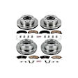 4-Wheel Set Power Stop&reg; KOE1906 Front and Rear OE Stock Replacement Low-Dust Ceramic Brake Pad and Rotor Kit