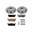 KOE1913 Rear Brake Disc and Pad Kit, Natural Finish, Plain Surface, 5 Lugs, 334 mm, Ceramic, OE Replacement