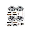 4-Wheel Set Power Stop&reg; KOE1919 Front and Rear OE Stock Replacement Low-Dust Ceramic Brake Pad and Rotor Kit