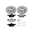 KOE1930 Front Brake Disc and Pad Kit, Natural Finish, Plain Surface, 5 Lugs, 277.9 mm, Ceramic, OE Replacement