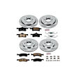 4-Wheel Set Power Stop&reg; KOE1934 Front and Rear OE Stock Replacement Low-Dust Ceramic Brake Pad and Rotor Kit
