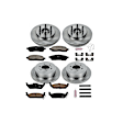 4-Wheel Set Power Stop&reg; KOE1940 Front and Rear OE Stock Replacement Low-Dust Ceramic Brake Pad and Rotor Kit