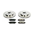 KOE1943 Front Brake Disc and Pad Kit, Natural Finish, Plain Surface, 6 Lugs, 329.5 mm, Ceramic, Z17 OE Replacement