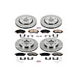 KOE1944 4-Wheel Set Front and Rear OE Stock Replacement Low-Dust Ceramic Brake Pad and Rotor Kit, 6 Lug Models