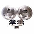 KOE1950 Rear Brake Disc and Pad Kit, Natural Finish, Plain Surface, 6 Lugs, 348 mm, Ceramic, Z17 OE Replacement