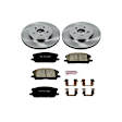 KOE196 Front Brake Disc and Pad Kit, Natural Finish, Plain Surface, 5 Lugs, 319 mm, Ceramic, Z17 OE Replacement
