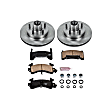 KOE1985 Front Brake Disc and Pad Kit, Natural Finish, Plain Surface, 5 Lugs, 267 mm, Ceramic, OE Replacement