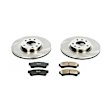KOE199 Front Brake Disc and Pad Kit, Natural Finish, Plain Surface, 5 Lugs, 299 mm, Ceramic, OE Replacement