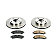 KOE2004 Front Brake Disc and Pad Kit, Natural Finish, Plain Surface, 5 Lugs, 274 mm, Ceramic, Z17 OE Replacement