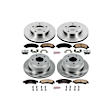 4-Wheel Set Power Stop&reg; KOE2005 Front and Rear OE Stock Replacement Low-Dust Ceramic Brake Pad and Rotor Kit