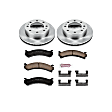 KOE2020 Front Brake Disc and Pad Kit, Natural Finish, Plain Surface, 8 Lugs, 324 mm, Ceramic, Z17 OE Replacement