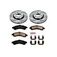 KOE2061 Front Brake Disc and Pad Kit, Natural Finish, Plain Surface, 6 Lugs, 324 mm, Ceramic, OE Replacement
