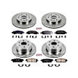 4-Wheel Set Power Stop&reg; KOE2070 Front and Rear OE Stock Replacement Low-Dust Ceramic Brake Pad and Rotor Kit