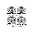 4-Wheel Set Power Stop&reg; KOE2072 Front and Rear OE Stock Replacement Low-Dust Ceramic Brake Pad and Rotor Kit