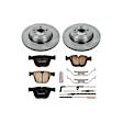 KOE2086 Rear Brake Disc and Pad Kit, Natural Finish, Plain Surface, 5 Lugs, 345 mm, Ceramic, Z17 OE Replacement