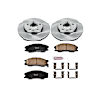 KOE2090 Front Brake Disc and Pad Kit, Natural Finish, Plain Surface, 5 Lugs, 296 mm, Ceramic, Z17 OE Replacement