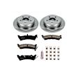 KOE2131 Rear Brake Disc and Pad Kit, Natural Finish, Plain Surface, 5 Lugs, 285 mm, Ceramic, Z17 OE Replacement