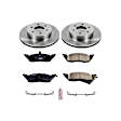 KOE2137 Front Brake Disc and Pad Kit, Plain Surface 6 Lugs 287 mm Ceramic OE Replacement
