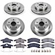 4-Wheel Set Power Stop&reg; KOE2150 Front and Rear OE Stock Replacement Low-Dust Ceramic Brake Pad and Rotor Kit