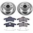 KOE2151 Rear Brake Disc and Pad Kit, Natural Finish, Plain Surface, 5 Lugs, 305 mm, Ceramic, Z17 OE Replacement