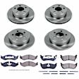 4-Wheel Set Power Stop&reg; KOE2154 Front and Rear OE Stock Replacement Low-Dust Ceramic Brake Pad and Rotor Kit