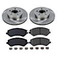 KOE2160 Front Brake Disc and Pad Kit, Natural Finish, Plain Surface, 5 Lugs, 288 mm, Ceramic, OE Replacement