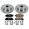 KOE219 Rear Brake Disc and Pad Kit, Natural Finish, Plain Surface, 5 Lugs, 289.8 mm, Ceramic, OE Replacement