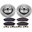 KOE2219 Front Brake Disc and Pad Kit, Natural Finish, Plain Surface, 5 Lugs, 327.7 mm, Ceramic, Z17 OE Replacement