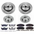 2010 Jeep Grand Cherokee - Front and Rear Brake Disc and Pad Kit, Natural Finish, Plain Surface, 5 Lugs, 320 mm, Ceramic, 3.7L 6Cyl, Z17 OE Replacement