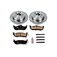 KOE2221 Rear Brake Disc and Pad Kit, Natural Finish, Plain Surface, 5 Lugs, 320 mm, Ceramic, OE Replacement