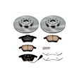 KOE2259 Front Brake Disc and Pad Kit, Natural Finish, Plain Surface, 5 Lugs, 312 mm, Ceramic, Z17 OE Replacement