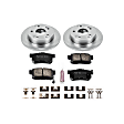KOE2270 Rear Brake Disc and Pad Kit, Natural Finish, Plain Surface, 5 Lugs, 259 mm, Ceramic, OE Replacement