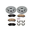 KOE228 Front Brake Disc and Pad Kit, Natural Finish, Plain Surface, 5 Lugs, 296 mm, Ceramic, Z17 OE Replacement