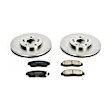 KOE2292 Front Brake Disc and Pad Kit, Natural Finish, Plain Surface, 5 Lugs, 299.9 mm, Ceramic, OE Replacement