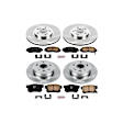 4-Wheel Set Power Stop&reg; KOE2295 Front and Rear OE Stock Replacement Low-Dust Ceramic Brake Pad and Rotor Kit
