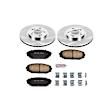 KOE2299 Front Brake Disc and Pad Kit, Natural Finish, Plain Surface, 5 Lugs, 299.9 mm, Ceramic, OE Replacement