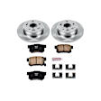 KOE2308 Rear Brake Disc and Pad Kit, Natural Finish, Plain Surface, 5 Lugs, 282 mm, Ceramic, Z17 OE Replacement