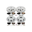 2000 Toyota Celica - Front and Rear Brake Disc and Pad Kit, Natural Finish, Plain Surface, 5 Lugs, 268 mm, Ceramic, With Rear Disc, 1.8L 4Cyl, Z17 OE Replacement