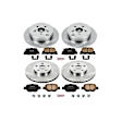 2007 Scion tC - Front and Rear Brake Disc and Pad Kit, Natural Finish, Plain Surface, 5 Lugs, 268 mm, Ceramic, 2.4L 4Cyl, OE Replacement