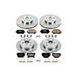 4-Wheel Set Power Stop&reg; KOE2317 Front and Rear OE Stock Replacement Low-Dust Ceramic Brake Pad and Rotor Kit